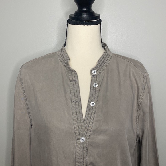 NWT Womens Kenneth Cole midi tencel button front fall casual shirt dress - Picture 2 of 7
